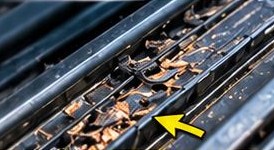 Debris and corrosion inside a Kia Telluride sunroof track