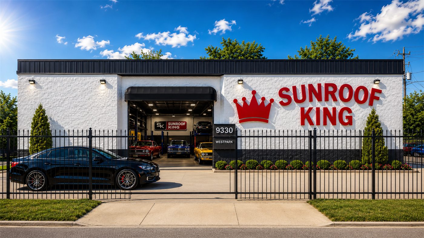 The Sunroof King shop at 9330 Westpark Dr in Houston, Texas